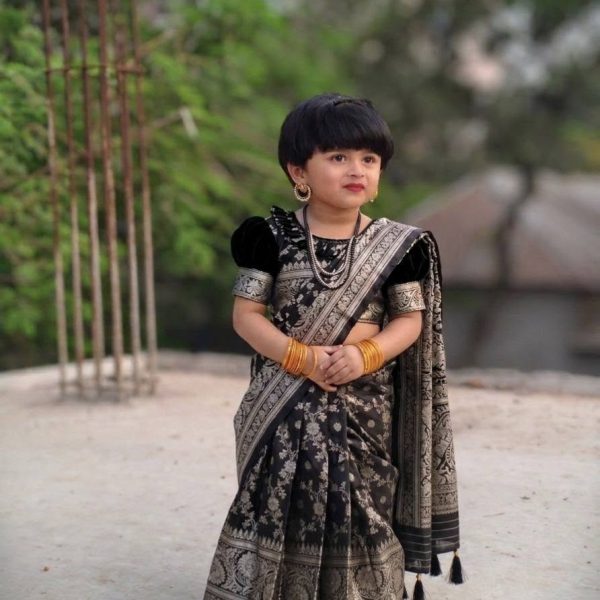 Sharee - Banarashi Katan - Black